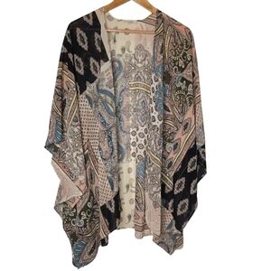 ee:some Women's Paisley Colorful Short Sleeve Kimono Size M/L